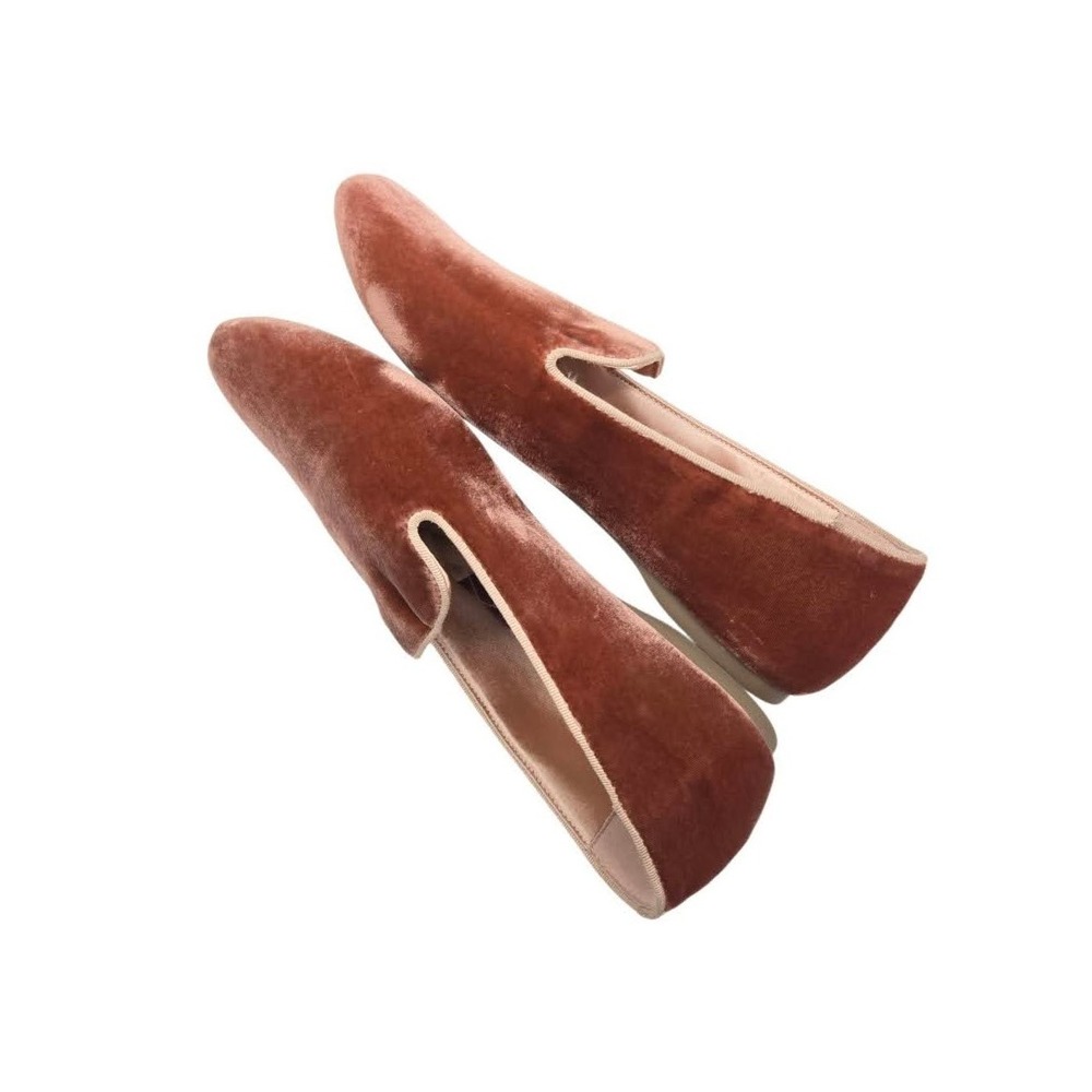 Birdies The Starling Velvet Loafers Rust Terra Cotta Smoking Slippers Womens 9.5 - Picture 4 of 15